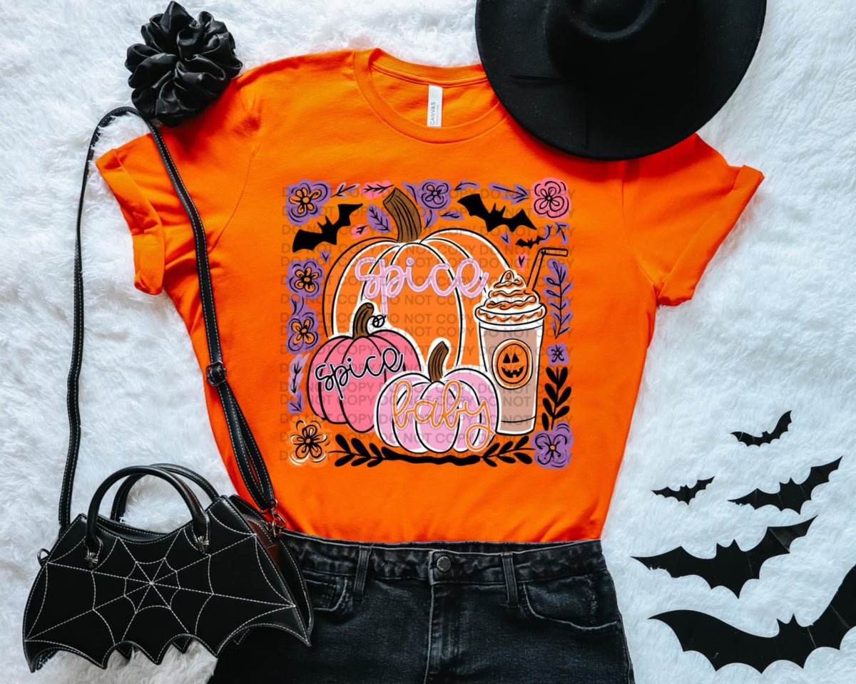 Spice Spice Baby with pumpkins and coffee SCG DTF transfer