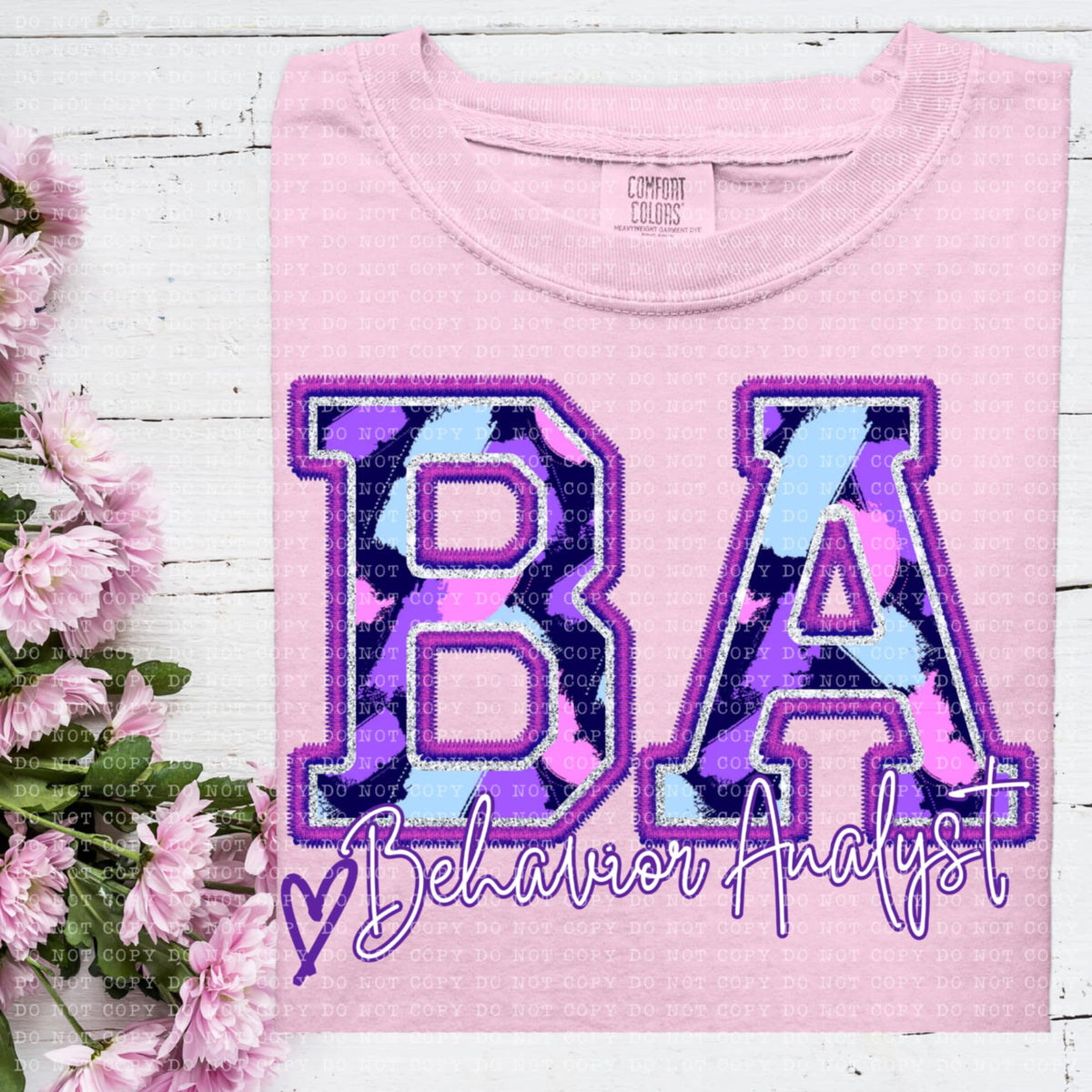 BA behavior analysis purple brushstrokes (ECHT) 93987 DTF transfer