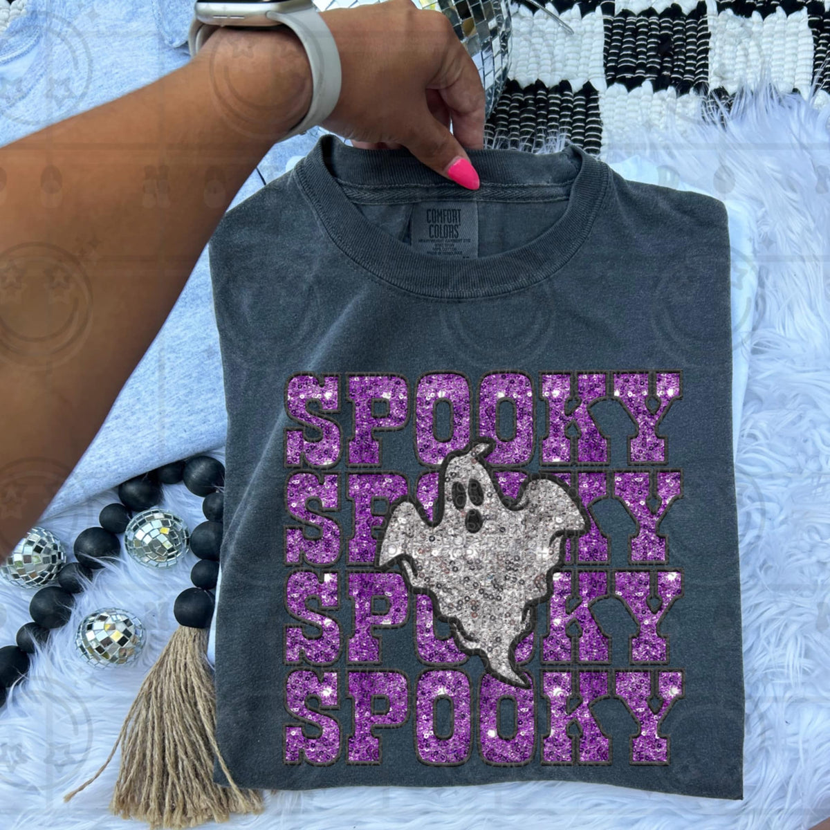 Glitter Ghost Spooky DTF transfer