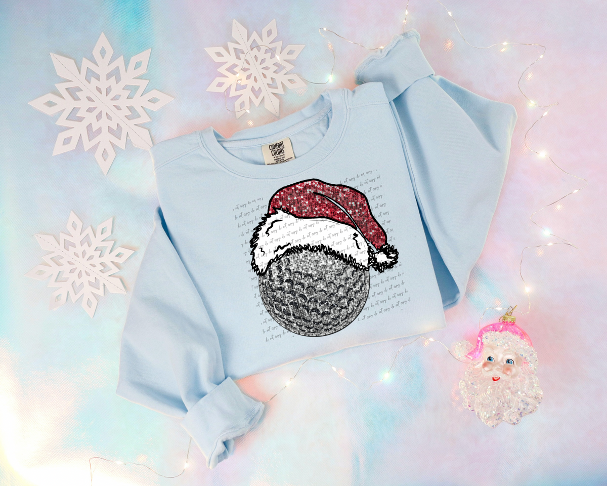 Golf Faux Glitter Santa 30392 DTF transfers