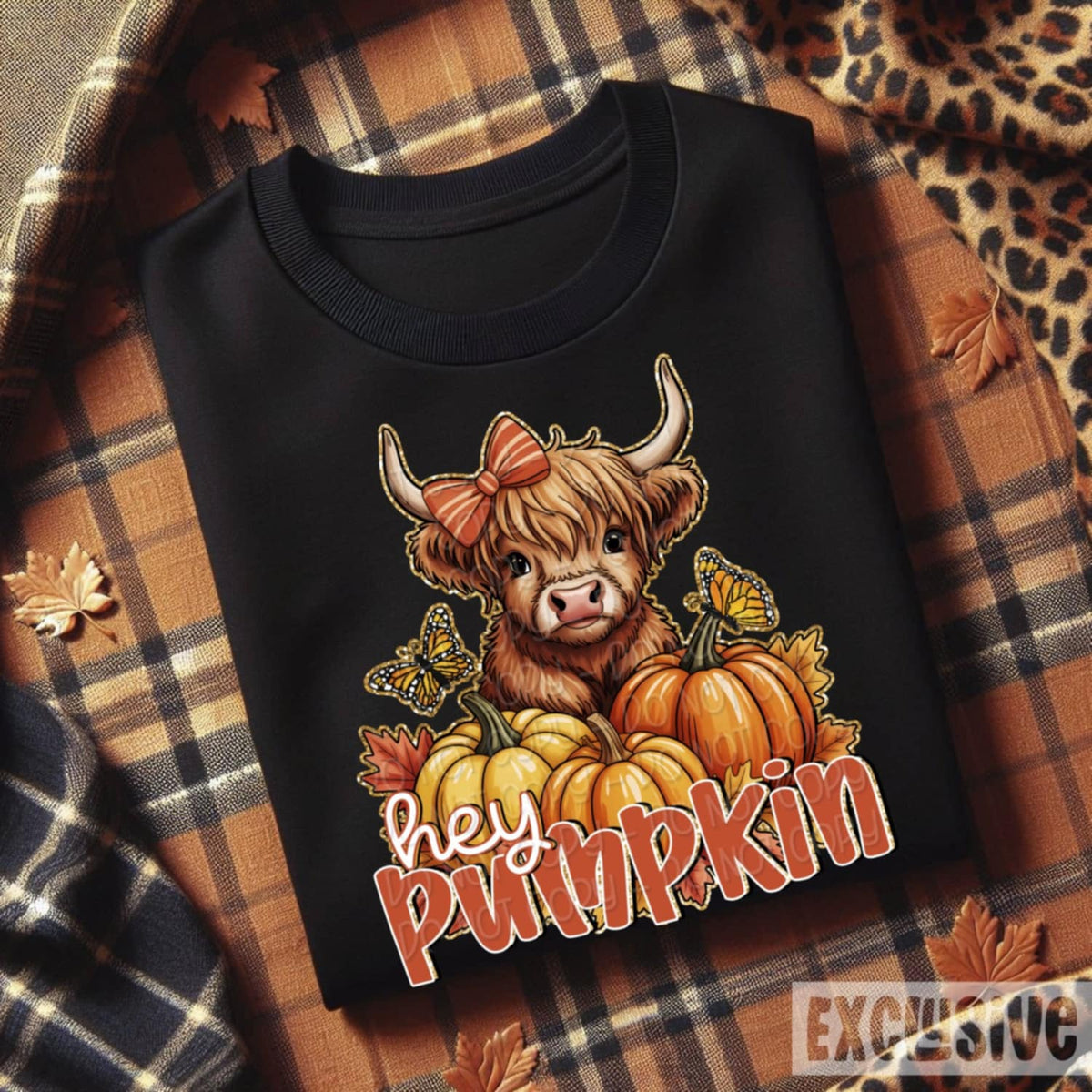 Hey pumpkin cow 106393 DTF transfer