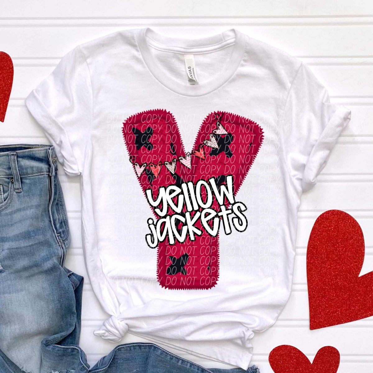 Y yellow jackets  valentine (CITY) 79036 DTF transfer