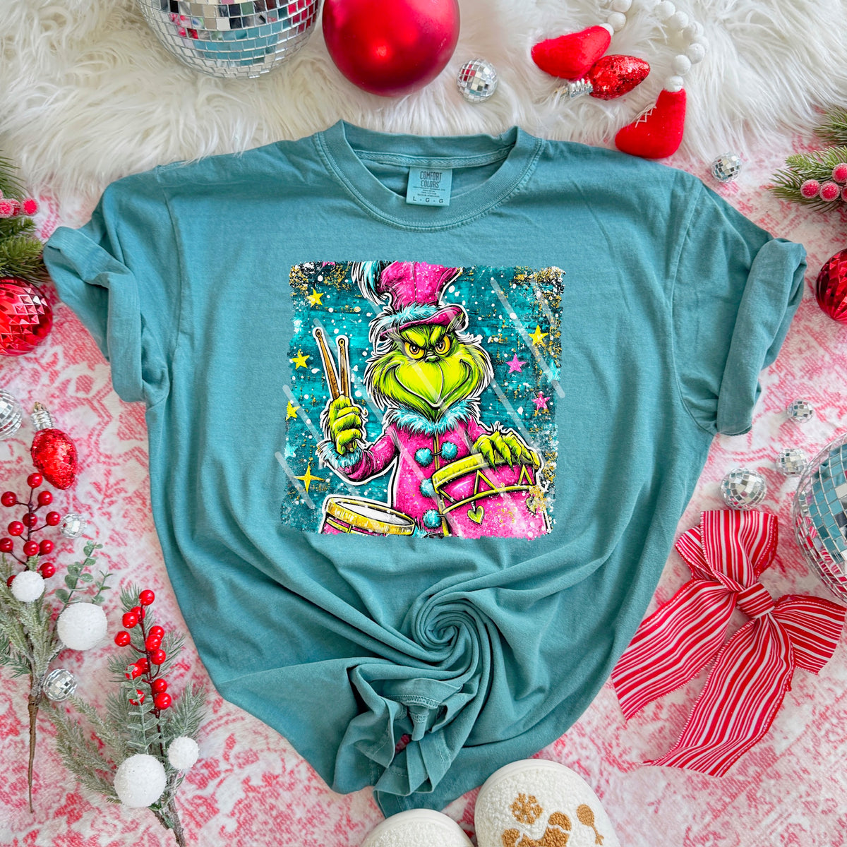 Green Man with Drum 113703 DTF transfer