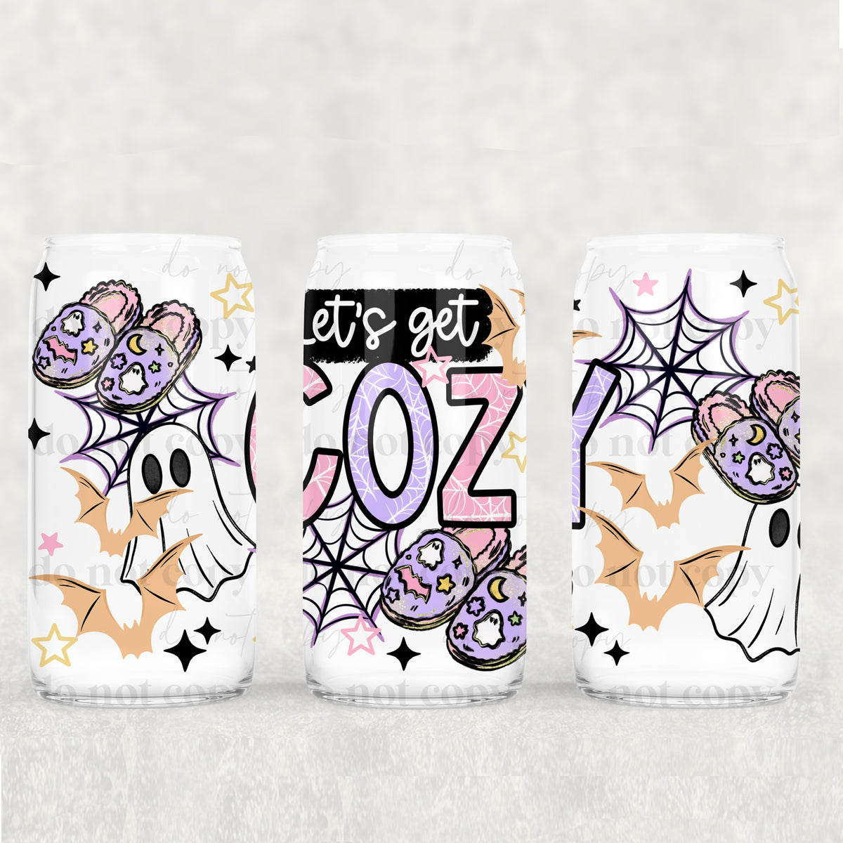 Let’s get cozy ghost slippers (exclusive) UV DTF WRAP