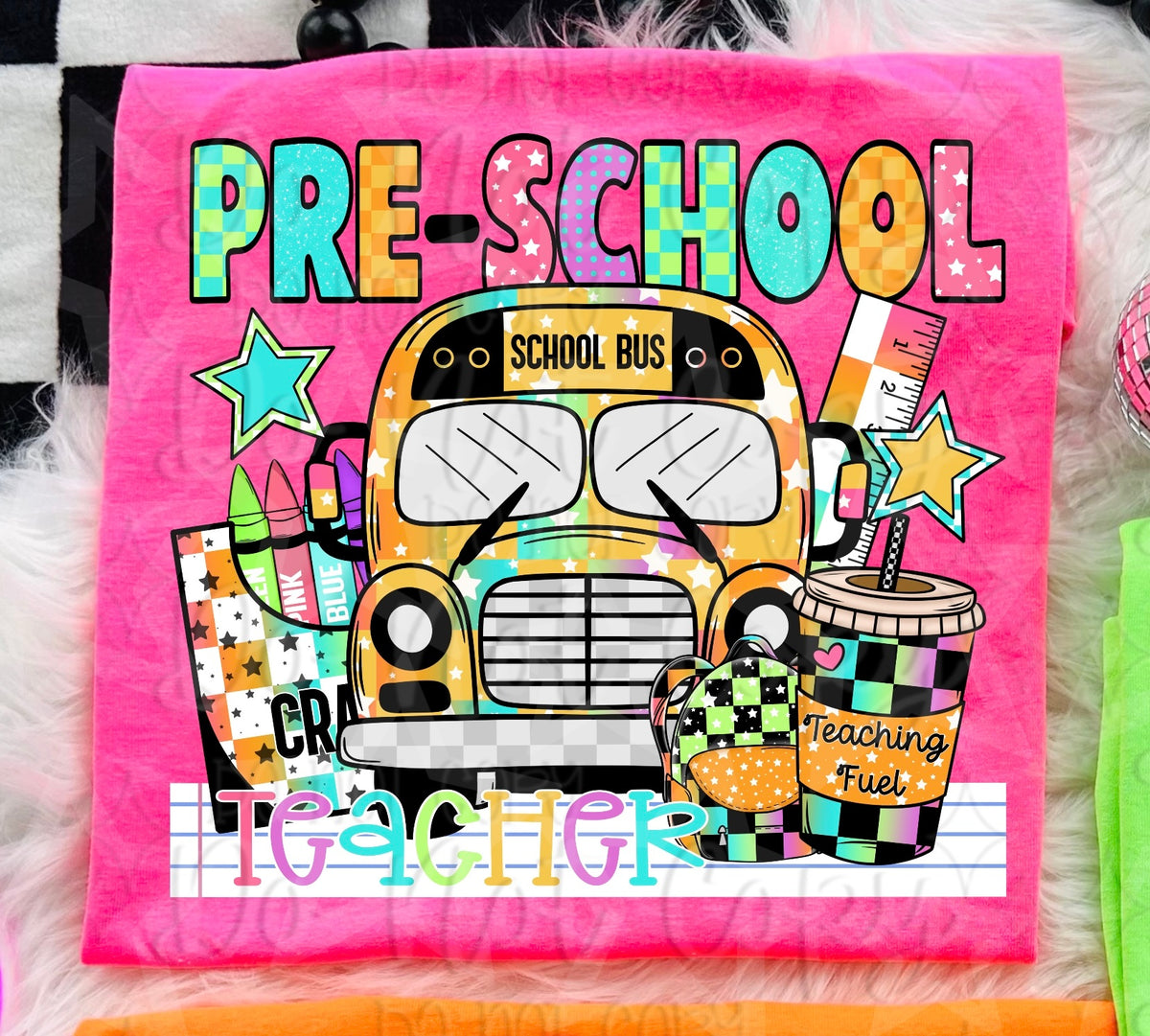 Pre-school teacher bus (Virgo) 107019 DTF transfer