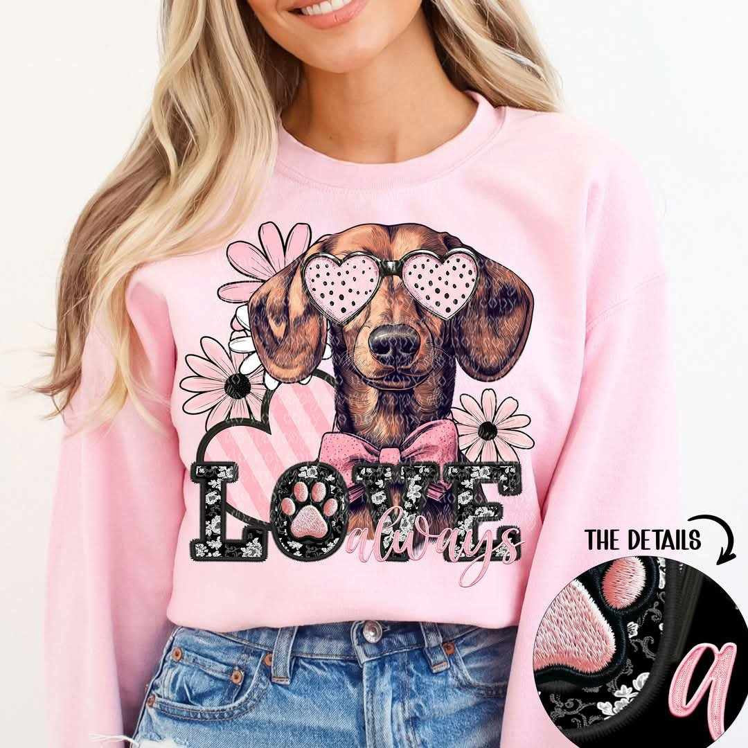 Love always brown dachshund (TTD) 80793 DTF transfer