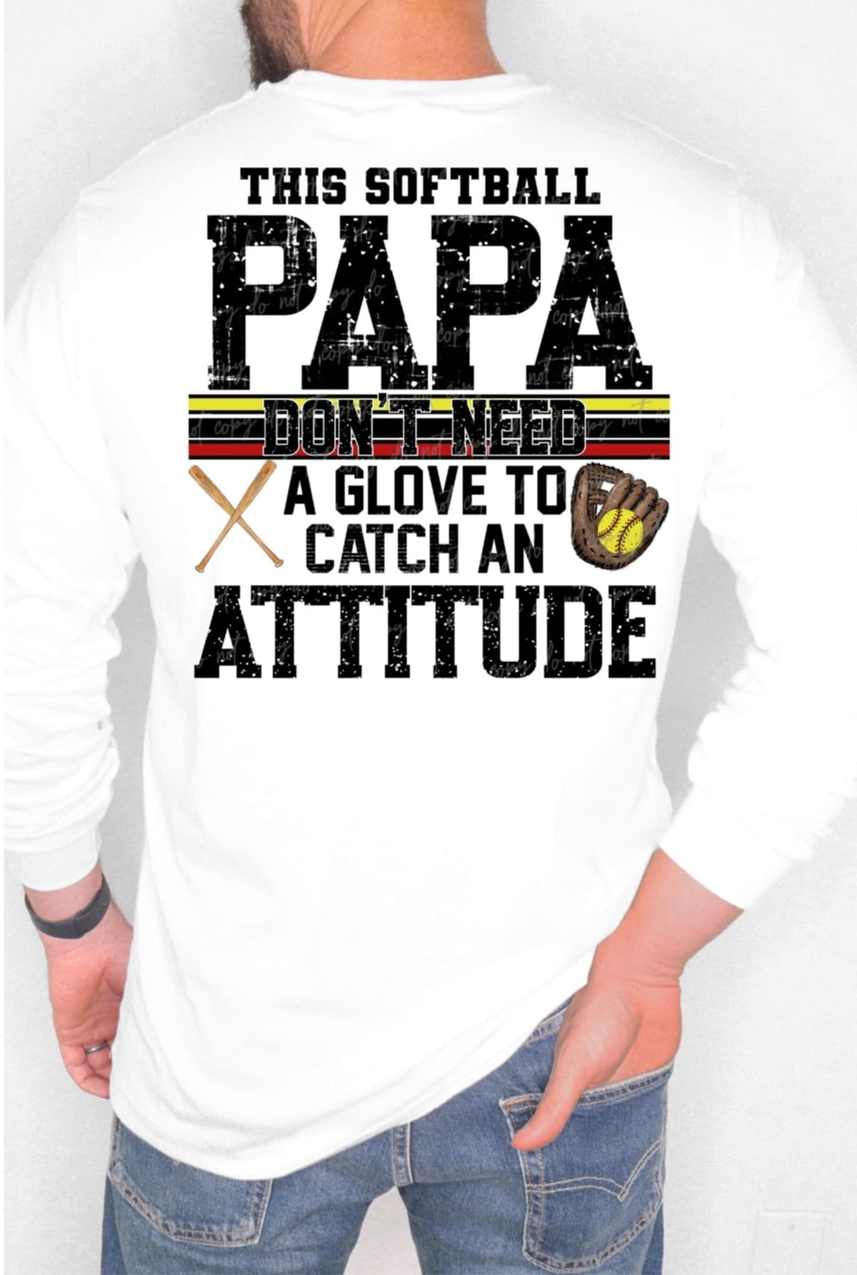 This softball papa don’t need a glove to catch an attitude (VIRGO) 90597 DTF transfer