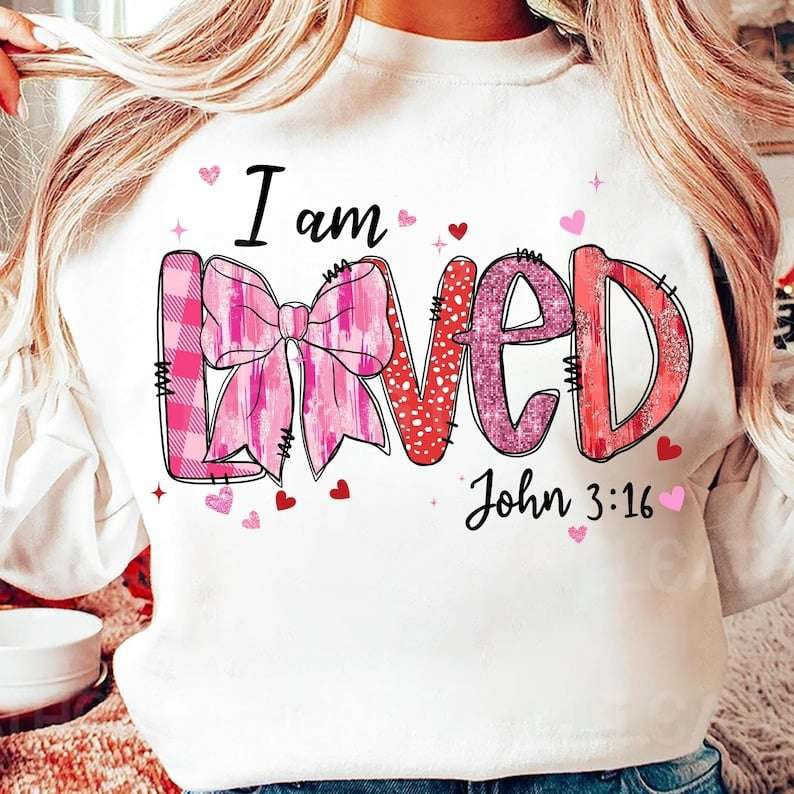 I am loved brushstroke bow 70752 DTF transfer