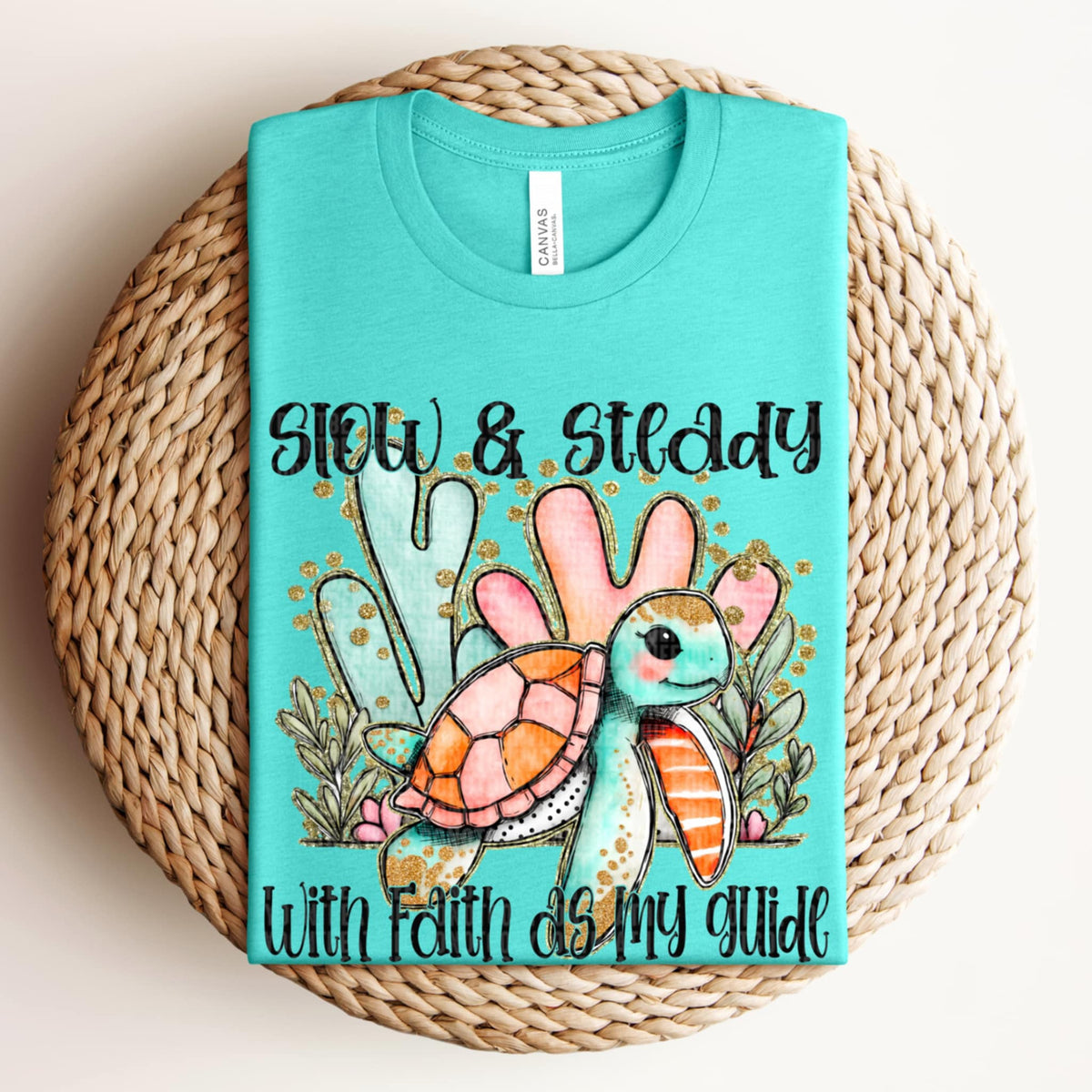 Slow & steady with faith as my guide turtle (SDD) 107427 DTF transfer