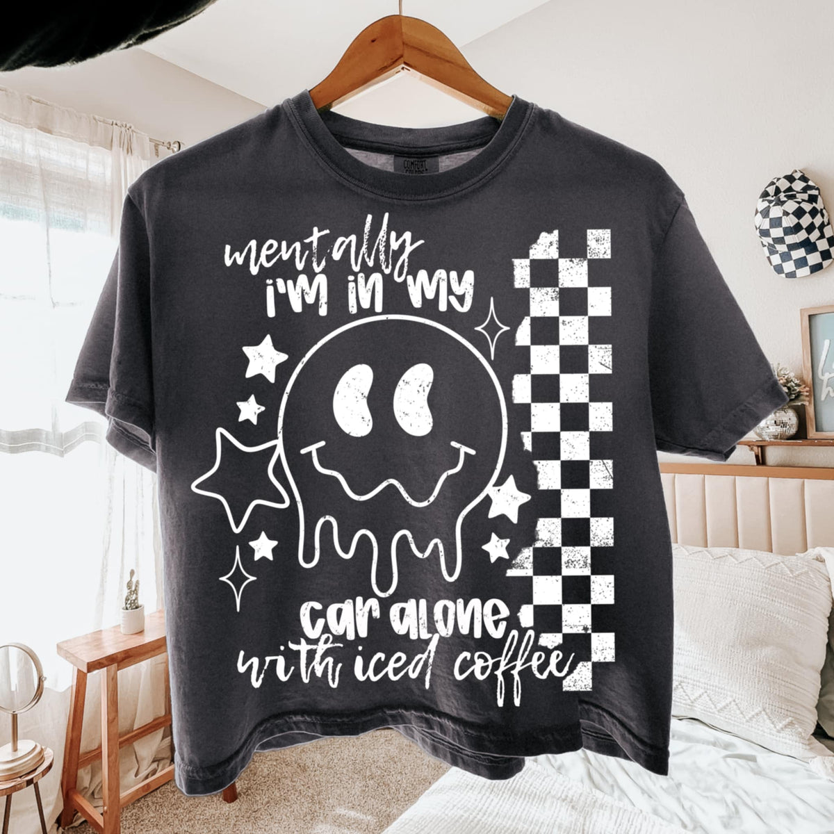 Mentally I’m in my car with coffee WHITE CMD DTF transfer