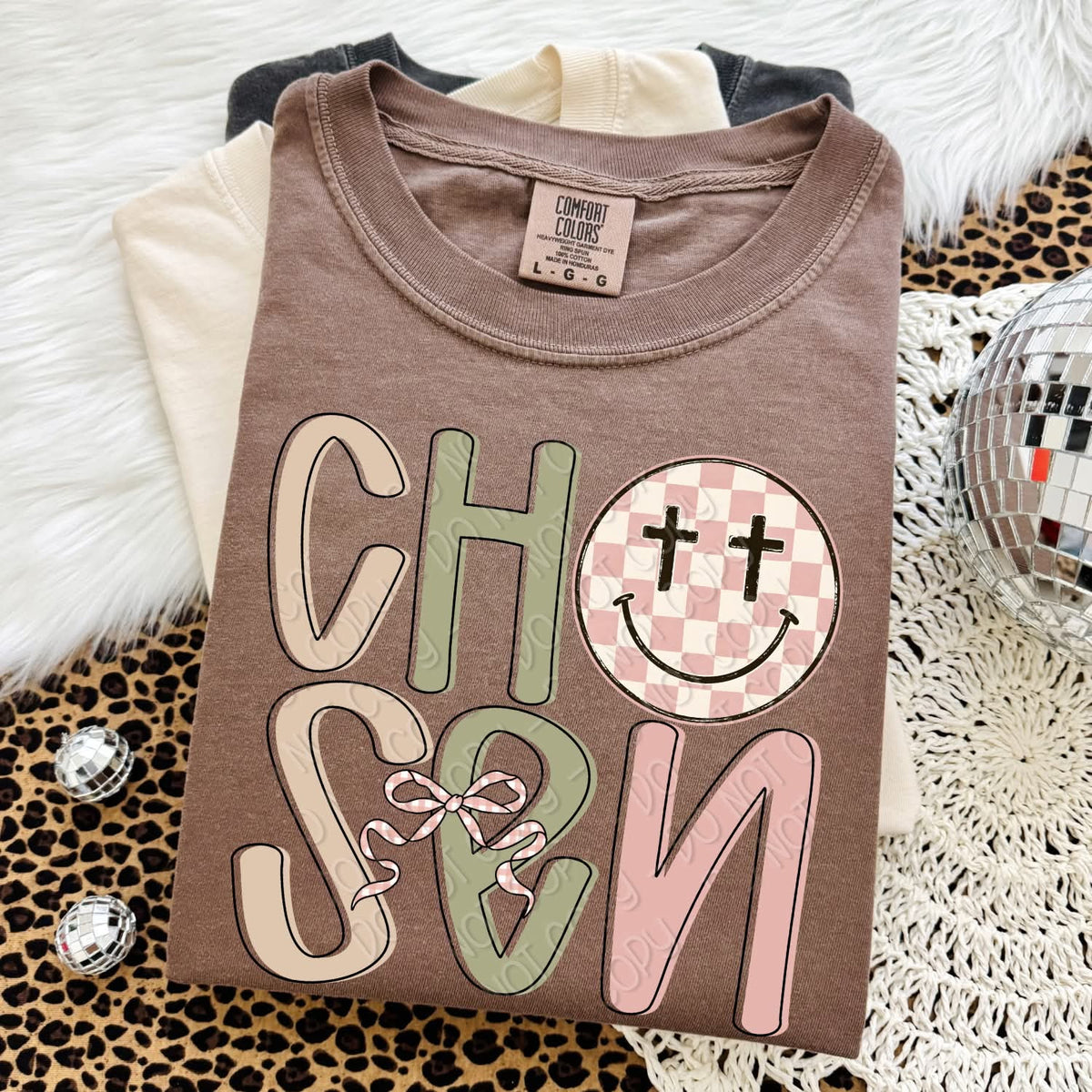 Chosen happy face Sunday Special DTF transfer