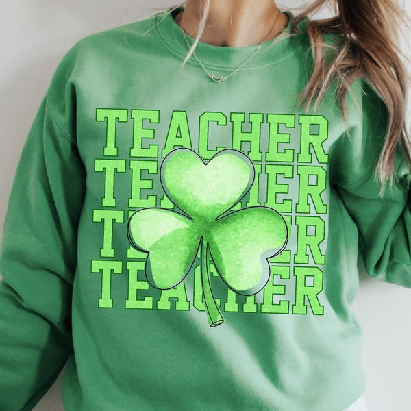 Teacher stacked clover 75982 DTF transfer