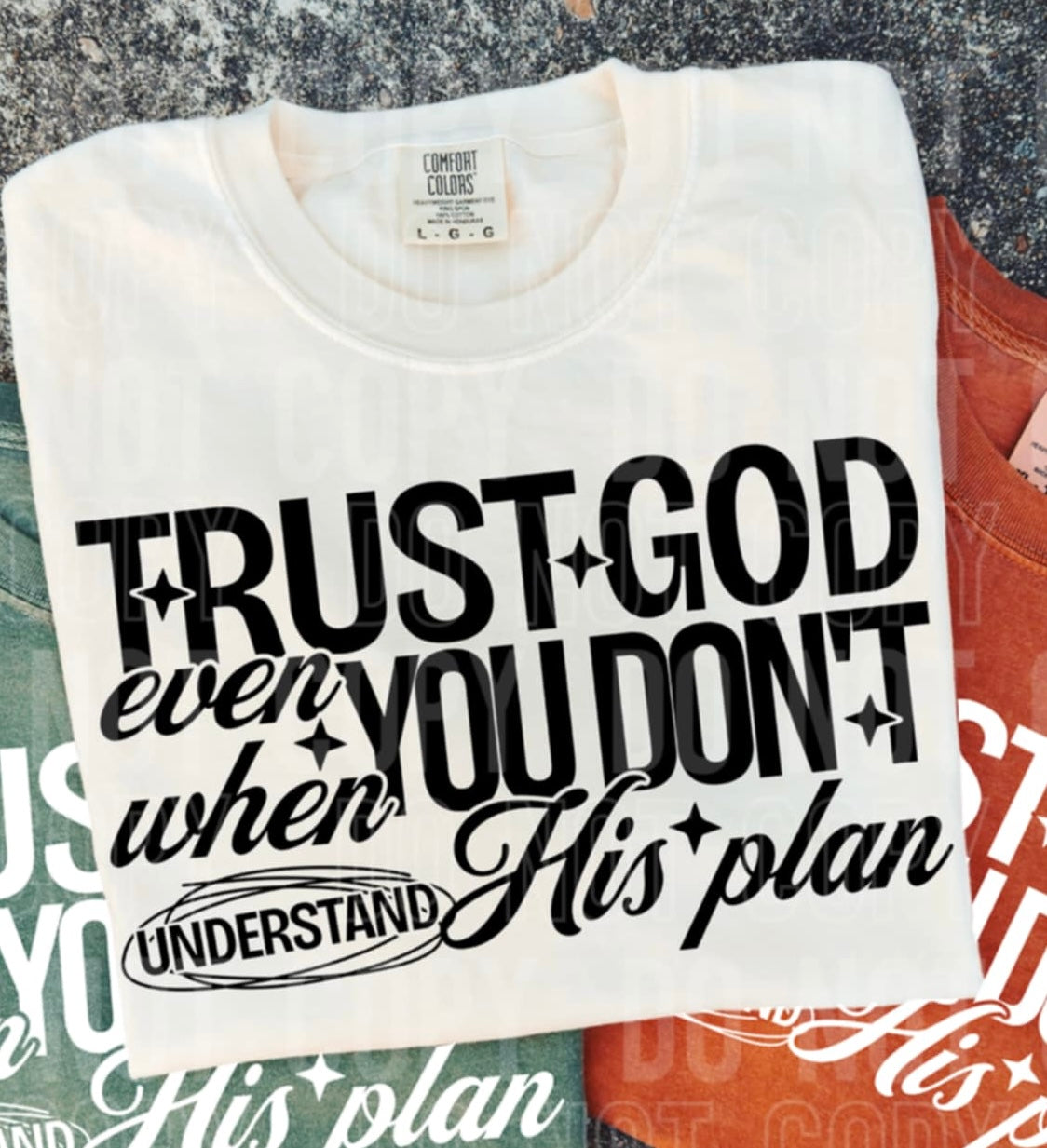 BLACK Trust God even when you don’t understand his plan SBB DTF transfer