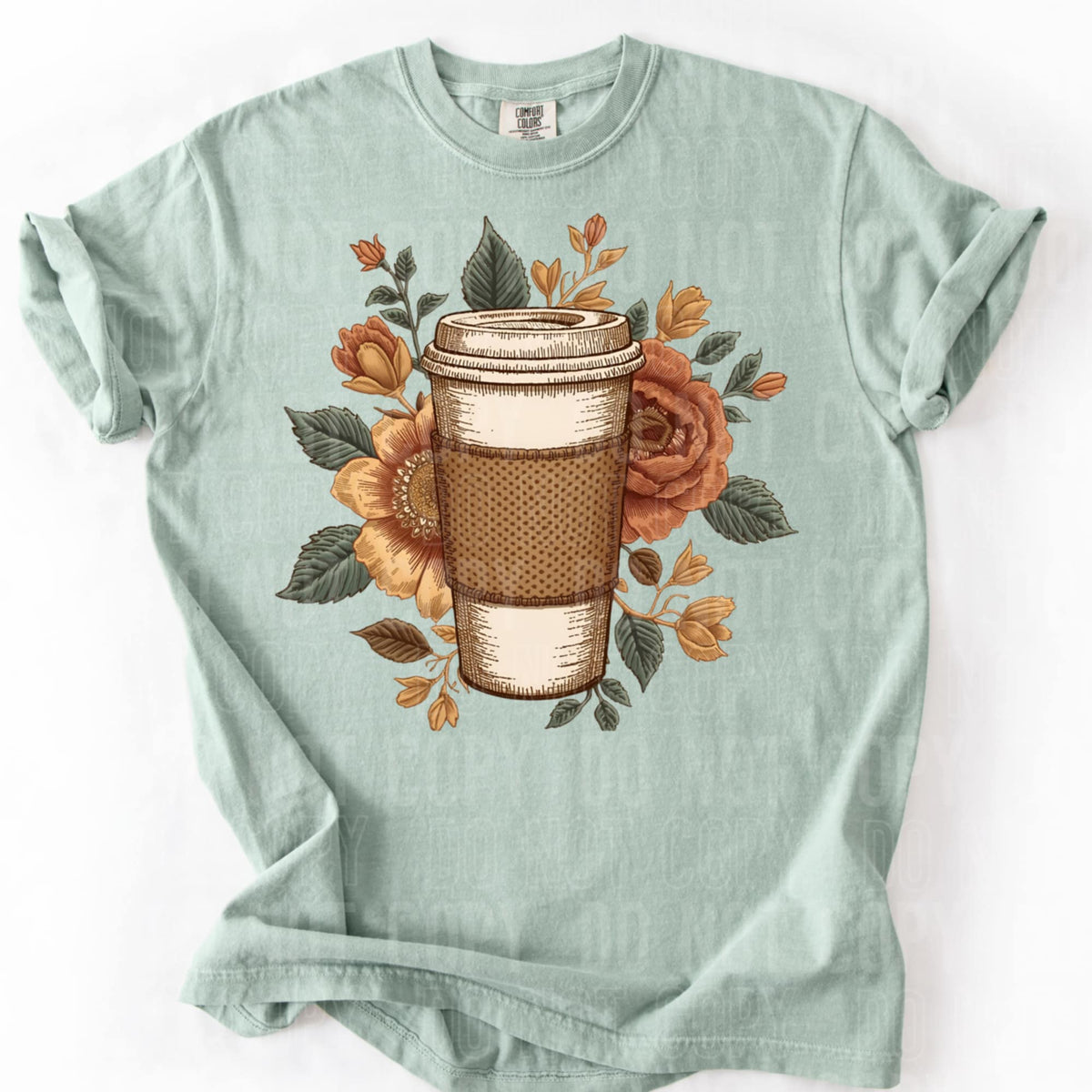 Coffee and florals (SBB) DTF Transfer