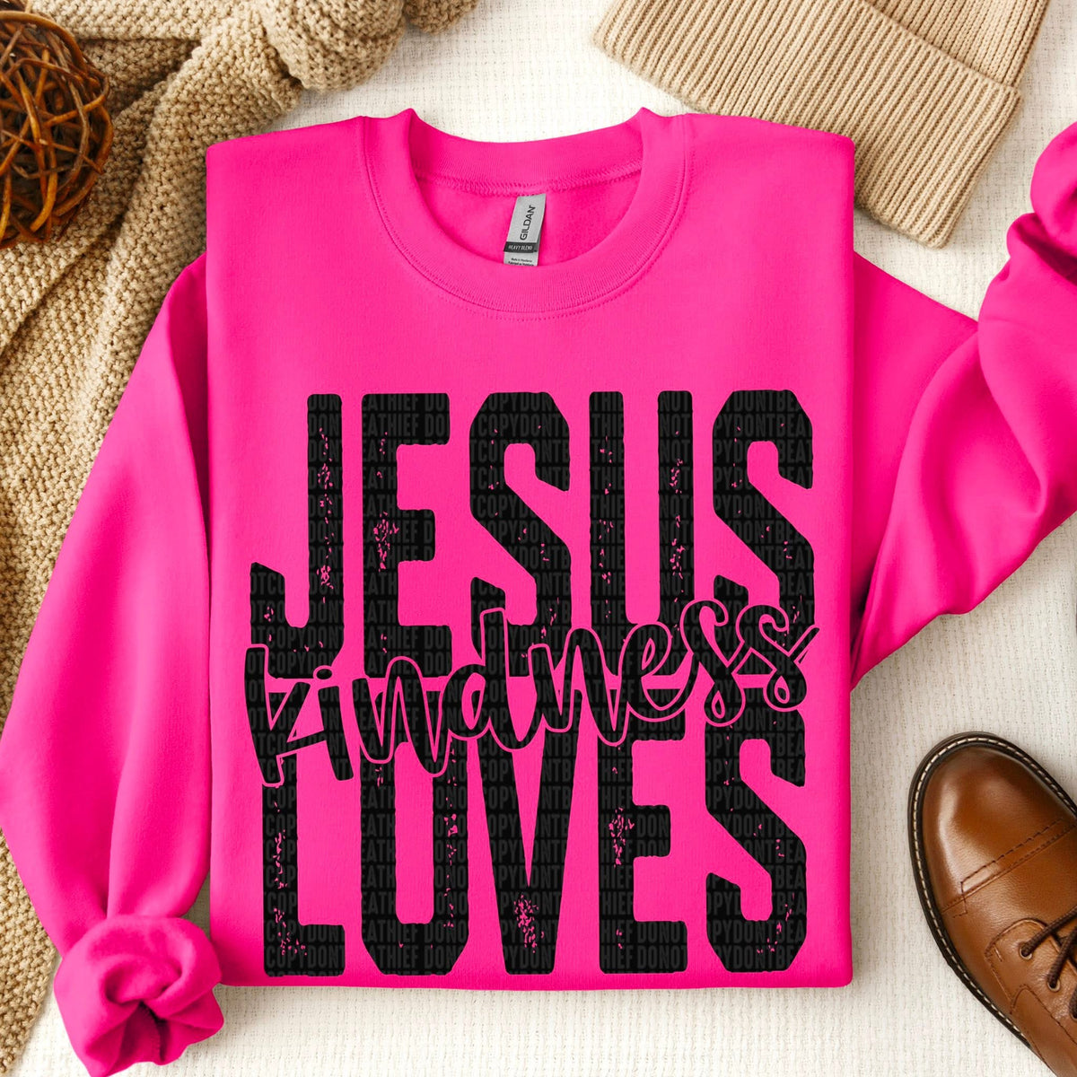 Jesus Loves Kindness BLACK (SDD) DTF Transfer