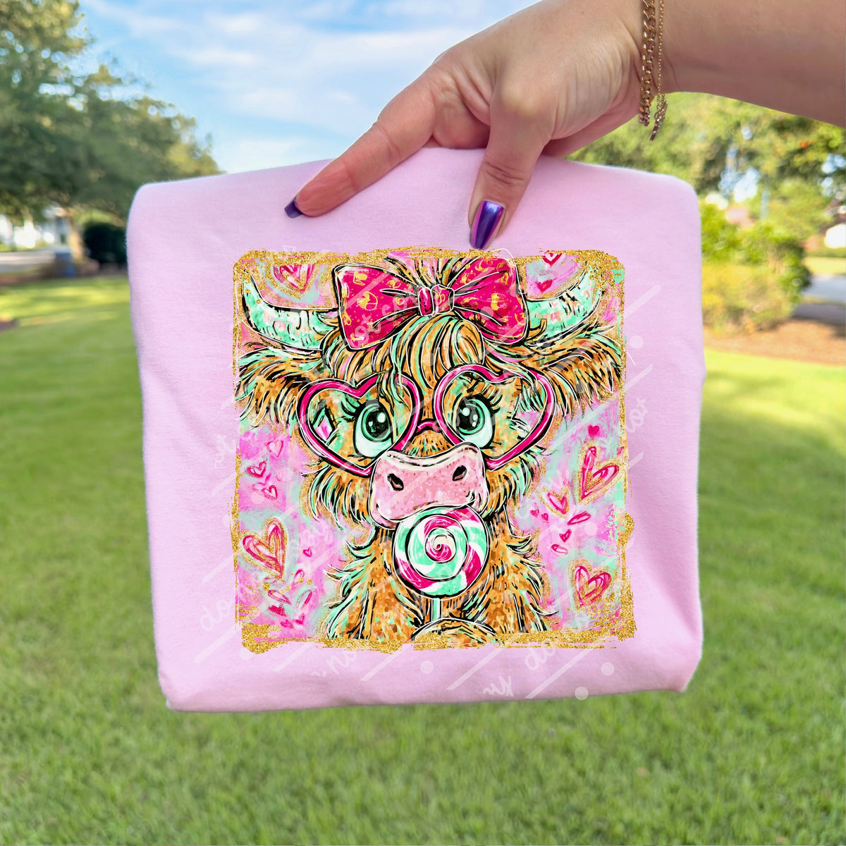 Highland cow lollipop (colorful) sunday special DTF transfer