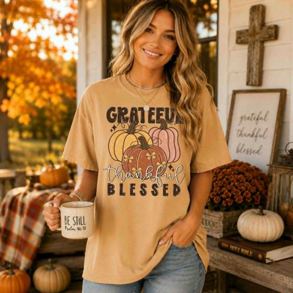 Grateful thankful blessed 3 pumpkins (SDD) DTF Transfer