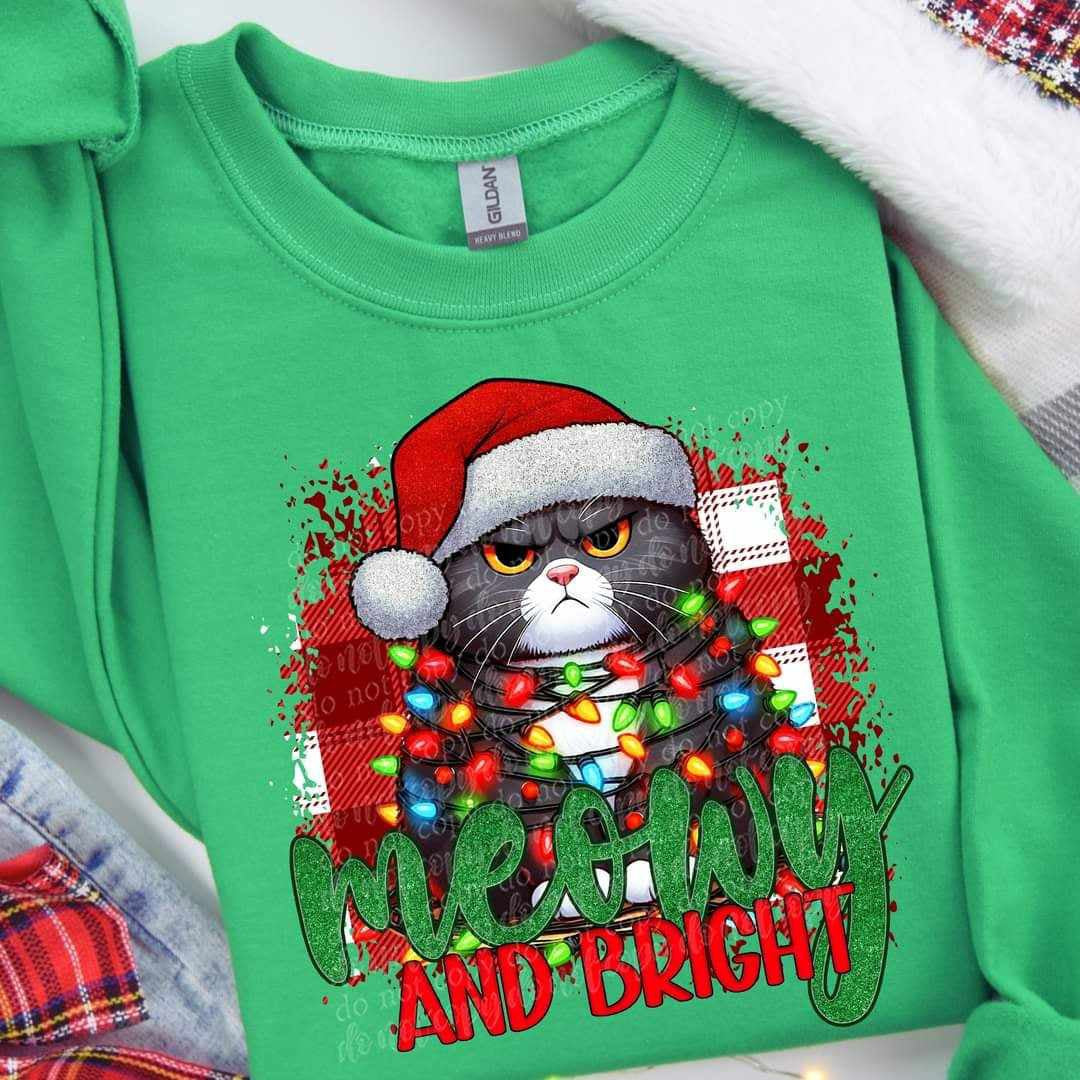 Merry and bright grumpy cat (TDD) 65577 DTF transfer