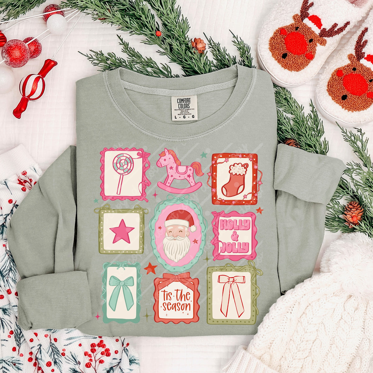 Christmas stamps lighter skin tone (scarlow) DTF transfer