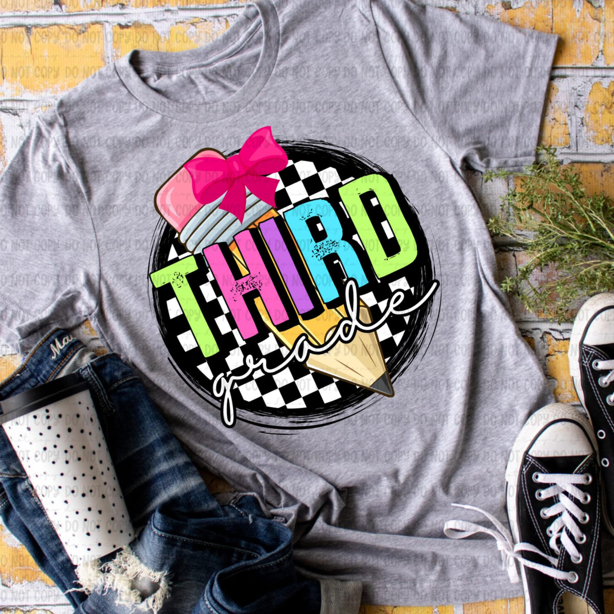 Third grade retro circle GIRL 106572 DTF transfer