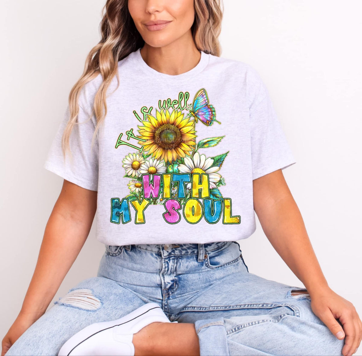 It is well with my soul sunflower 95222 DTF transfer
