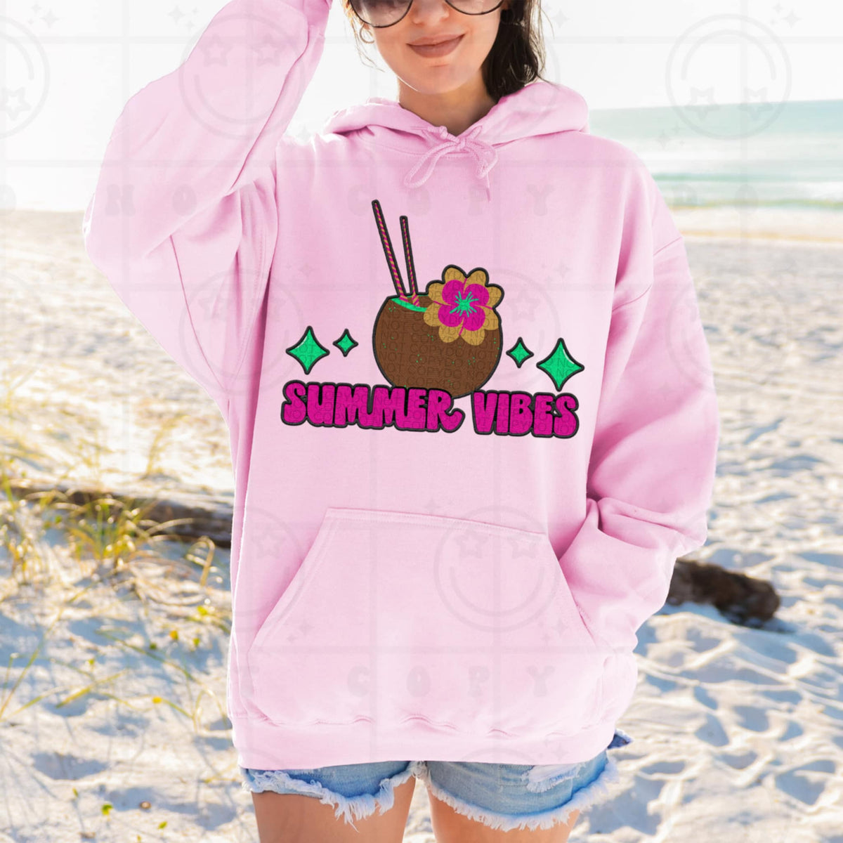 Summer vibes coconut (HW) 96145 DTF transfer
