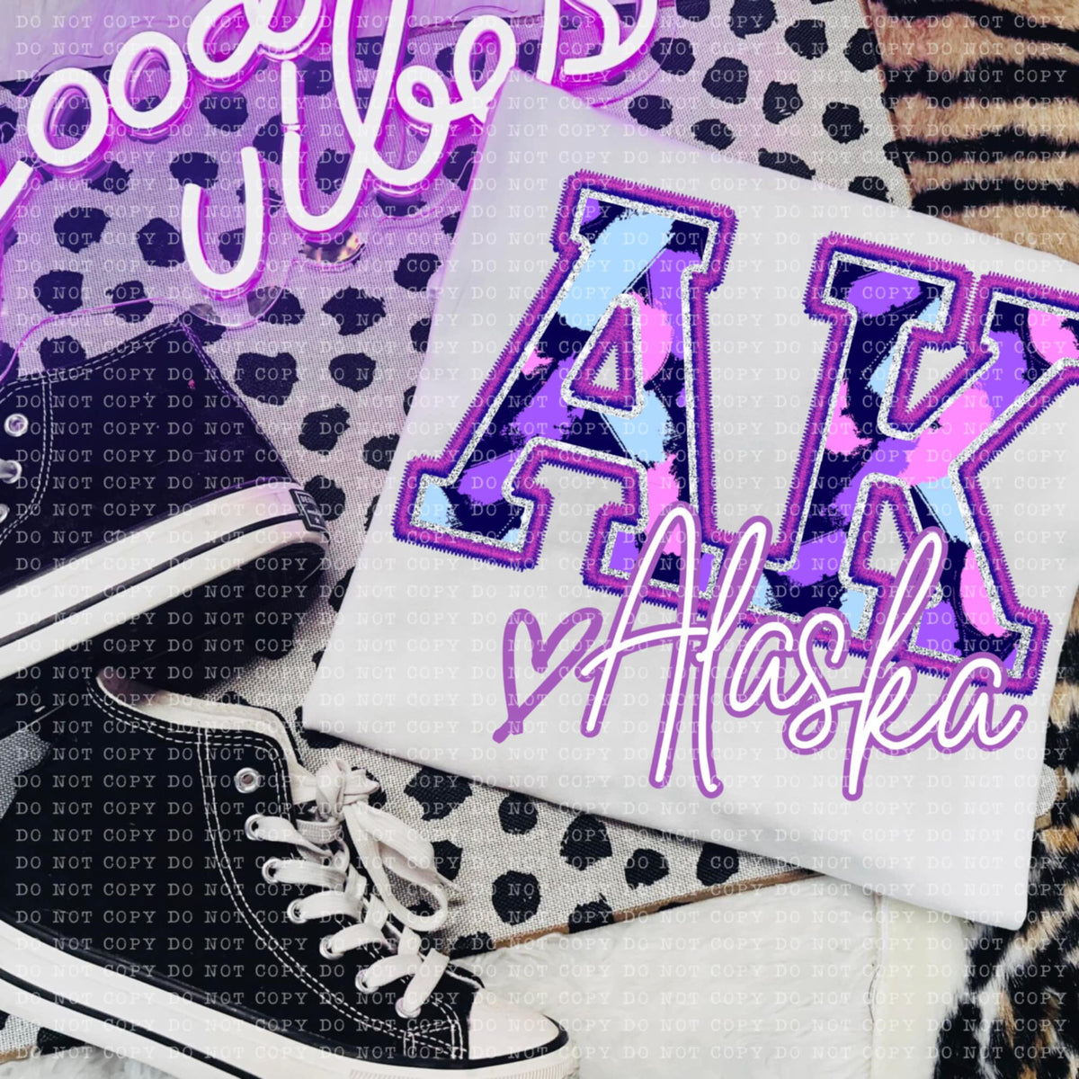 AK Alaska purple brushstrokes (ECHT) 94047 DTF transfer