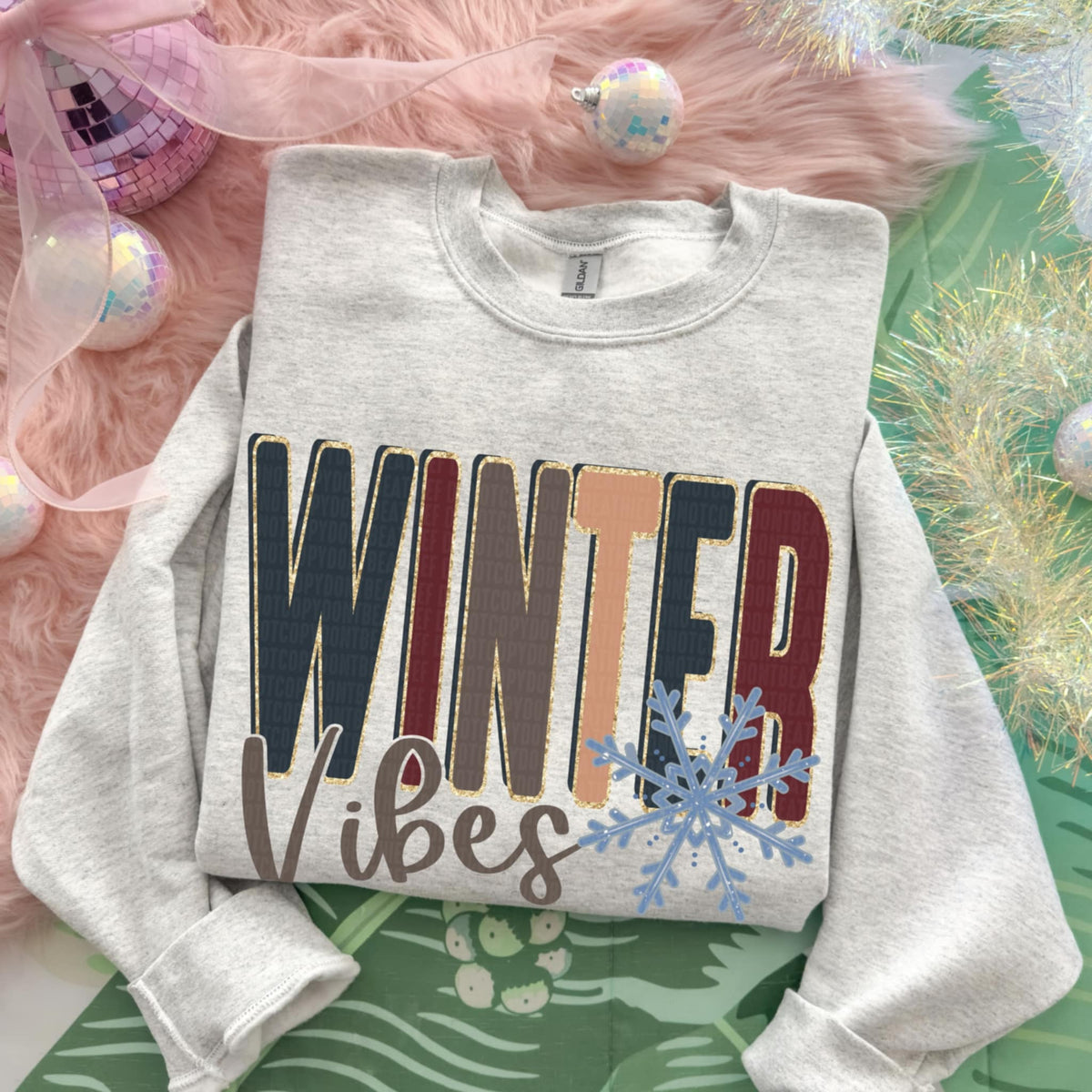 Winter Vibes blue snowflake (SDD) DTF Transfer