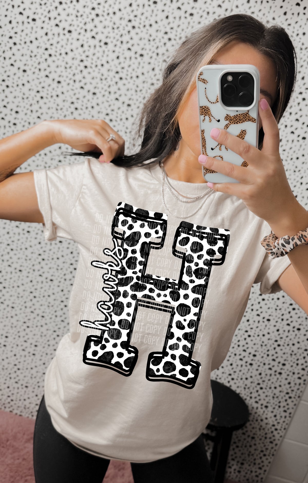 Dalmatian Mascot Letters Hawks 30935 DTF transfers