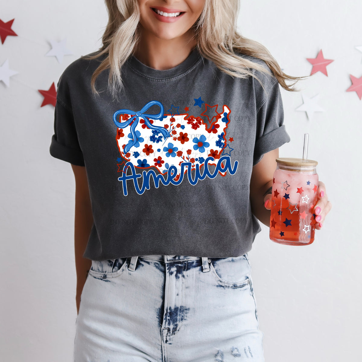 America floral country (semi-exclusive) DTF Transfer