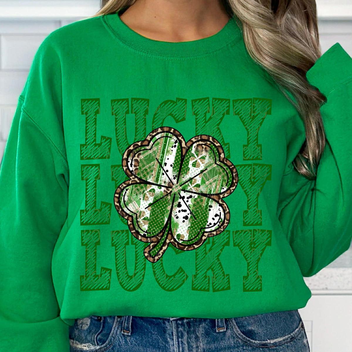 Lucky stacked with 4 leaf clover (DWS) DTF transfer
