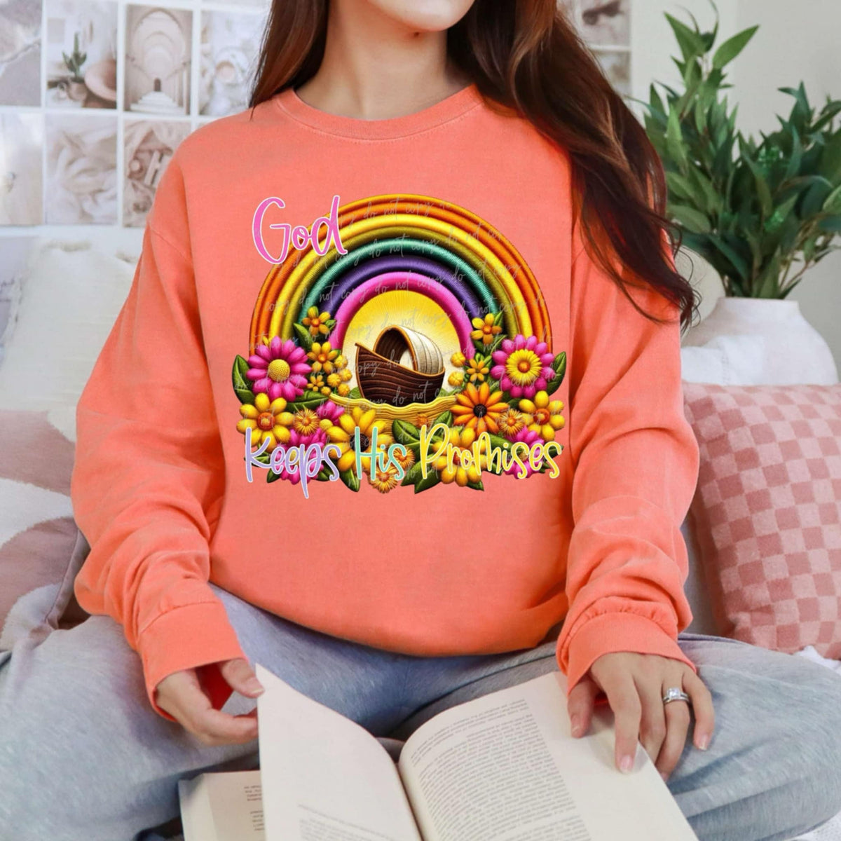 God keeps his promises rainbow font (VIRGO) 85186 DTF transfer