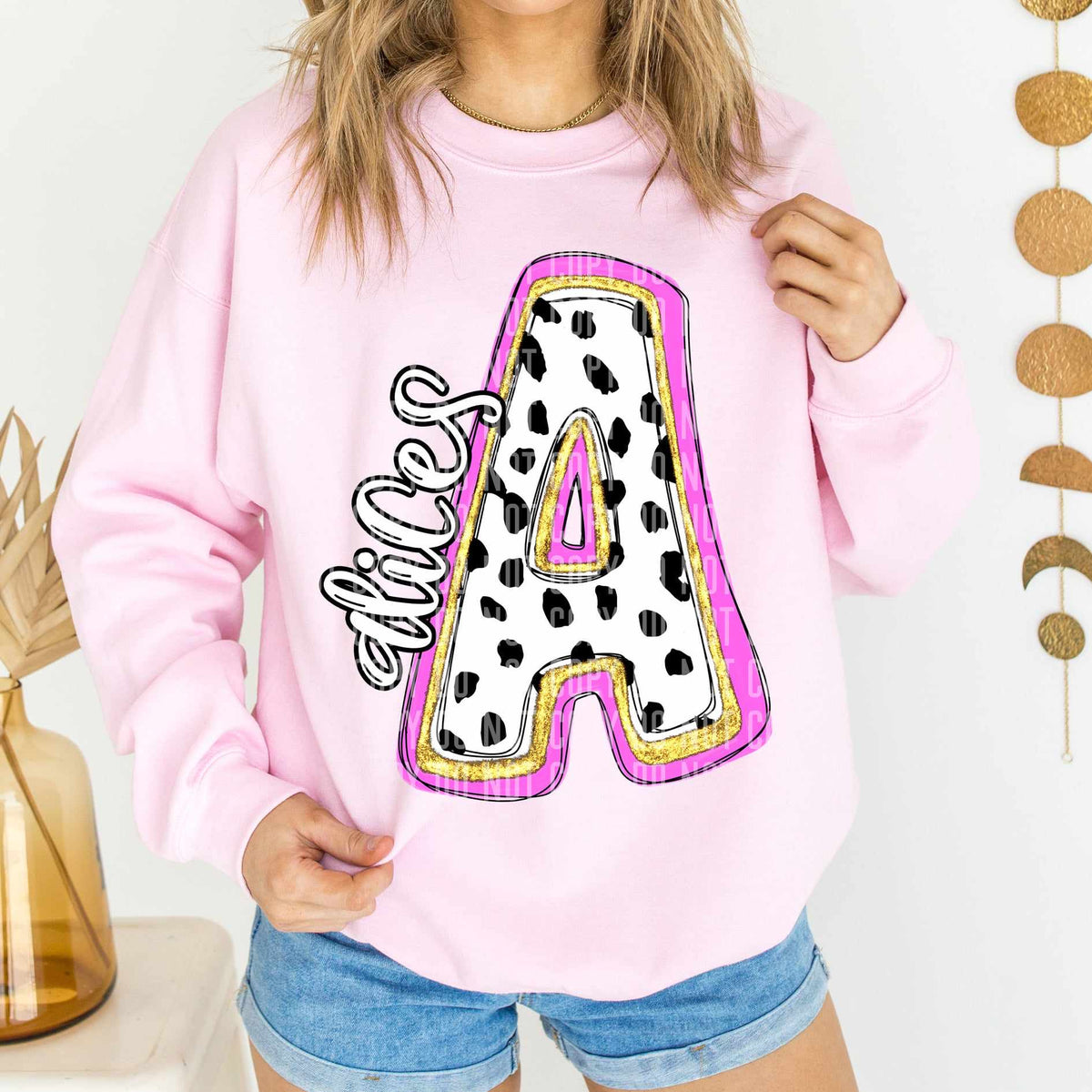 Alices Polka Font Mascot Caplinger 56161 DTF transfer