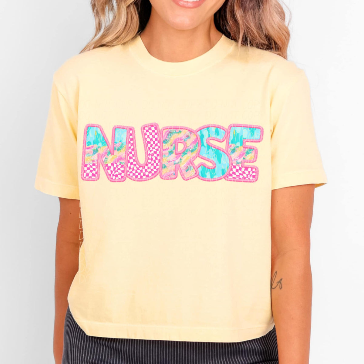 Nurse pink checkered (CITY) 97114 DTF transfer