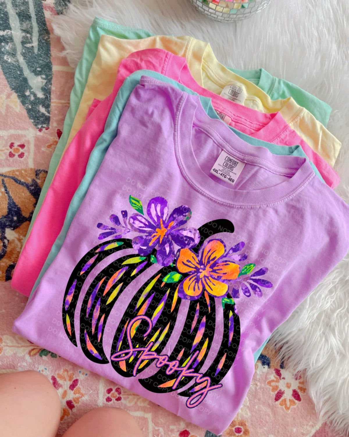 Spooky Black floral Pumpkin (SCG) DTF transfer