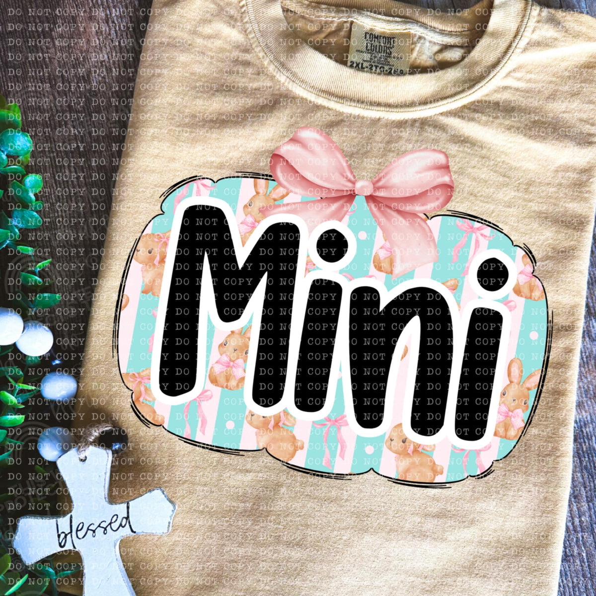 Mini bunny background (ECHT) 85671 DTF transfer