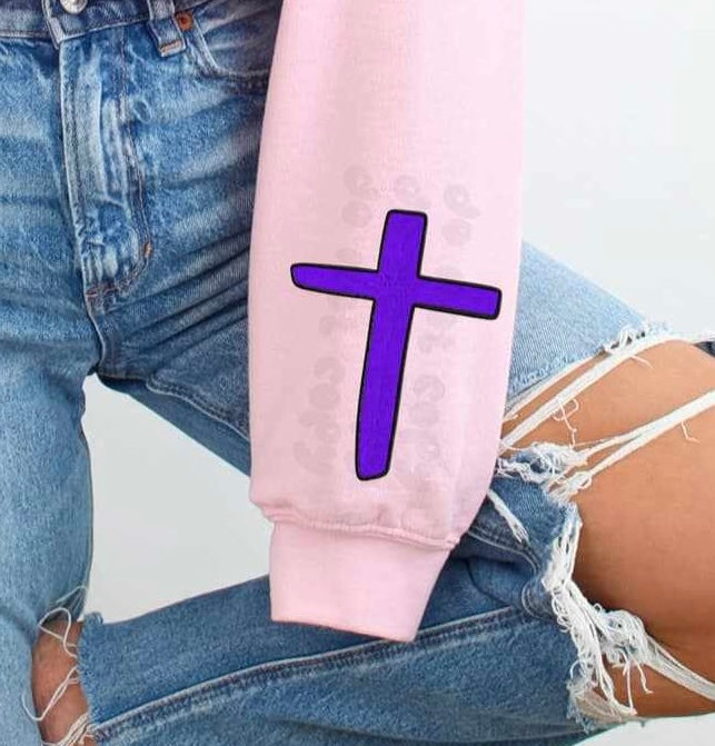 Purple cross sleeve 73716 DTF transfer