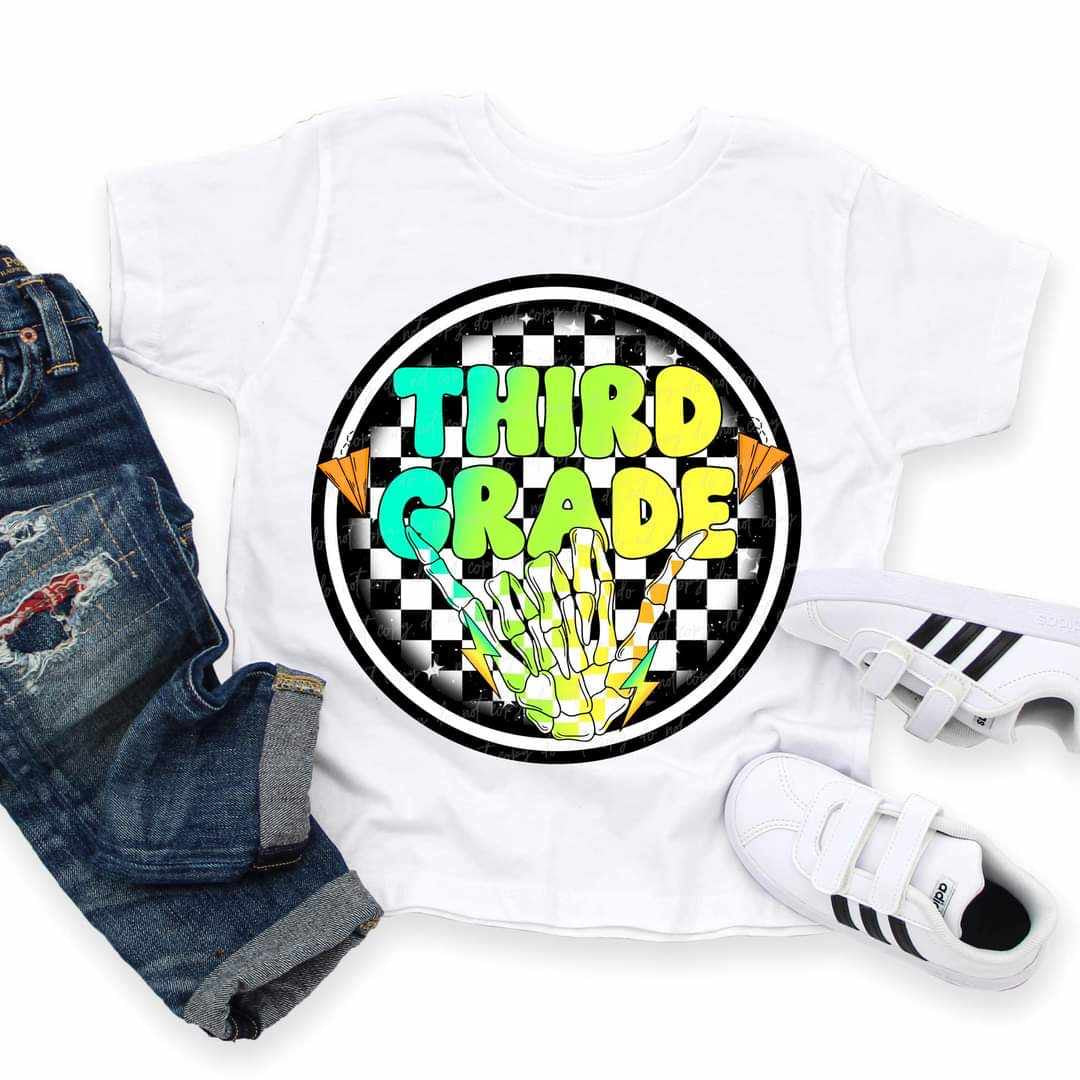 Third grade skellie hand circle BOY (VIRGO) 50174 DTF transfer