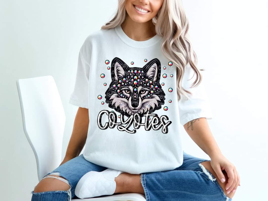 Coyotes bedazzled mascot 53570 DTF transfer