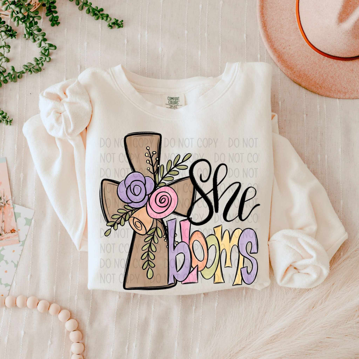 She blooms cross (SWD) 82675 DTF transfer