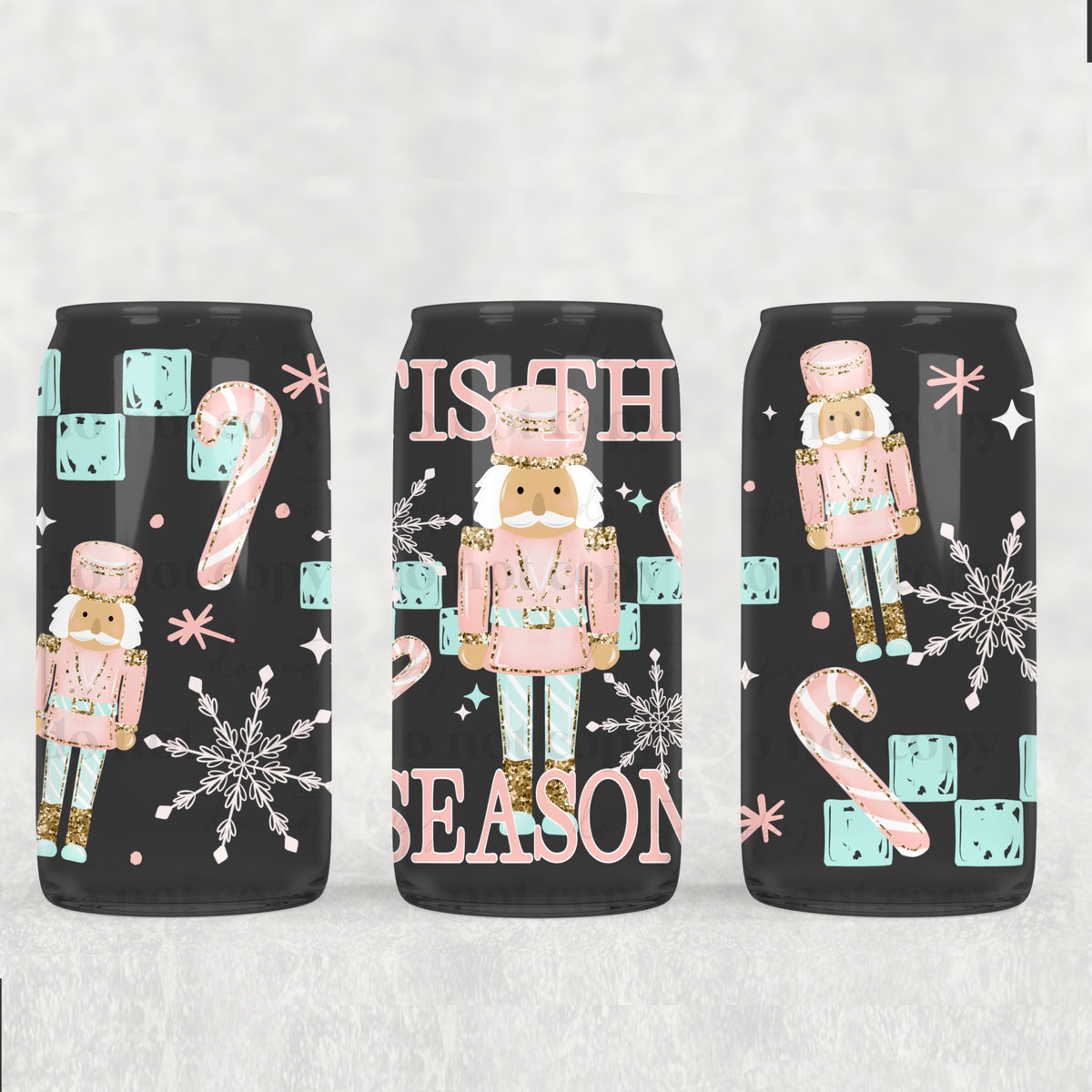 Tis the season nutcracker lighter skin tone (csc) UV DTF WRAP