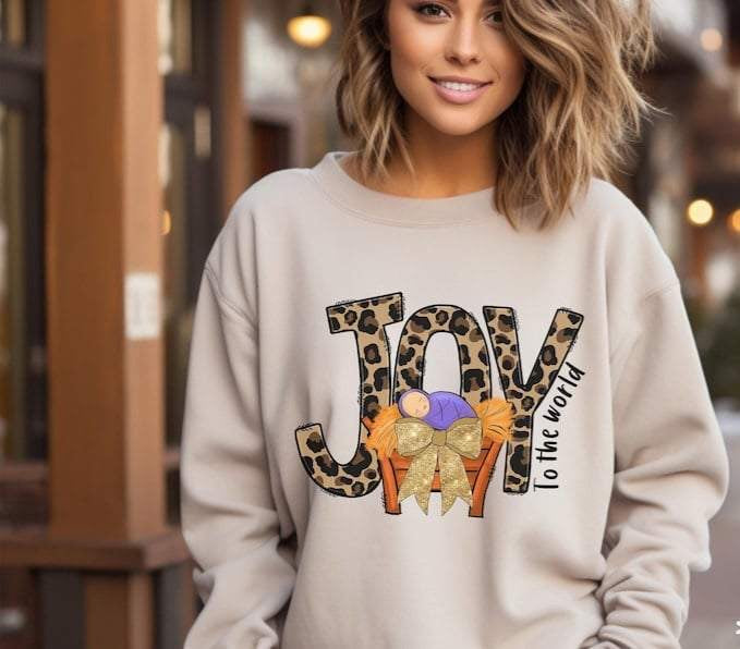 Joy to the world leopard font 64293 DTF transfer