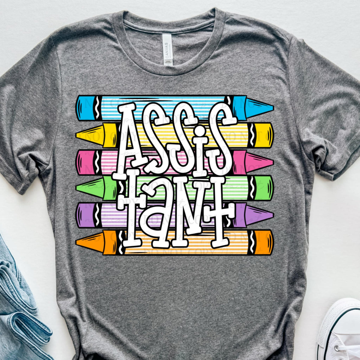 Assistant striped crayons ABD DTF transfer