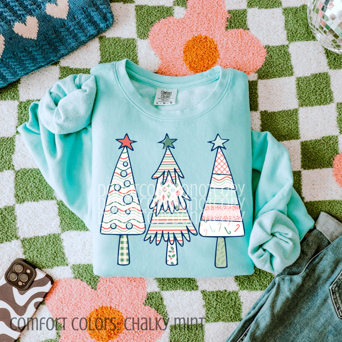 Three Christmas Trees CSG DTF Transfer