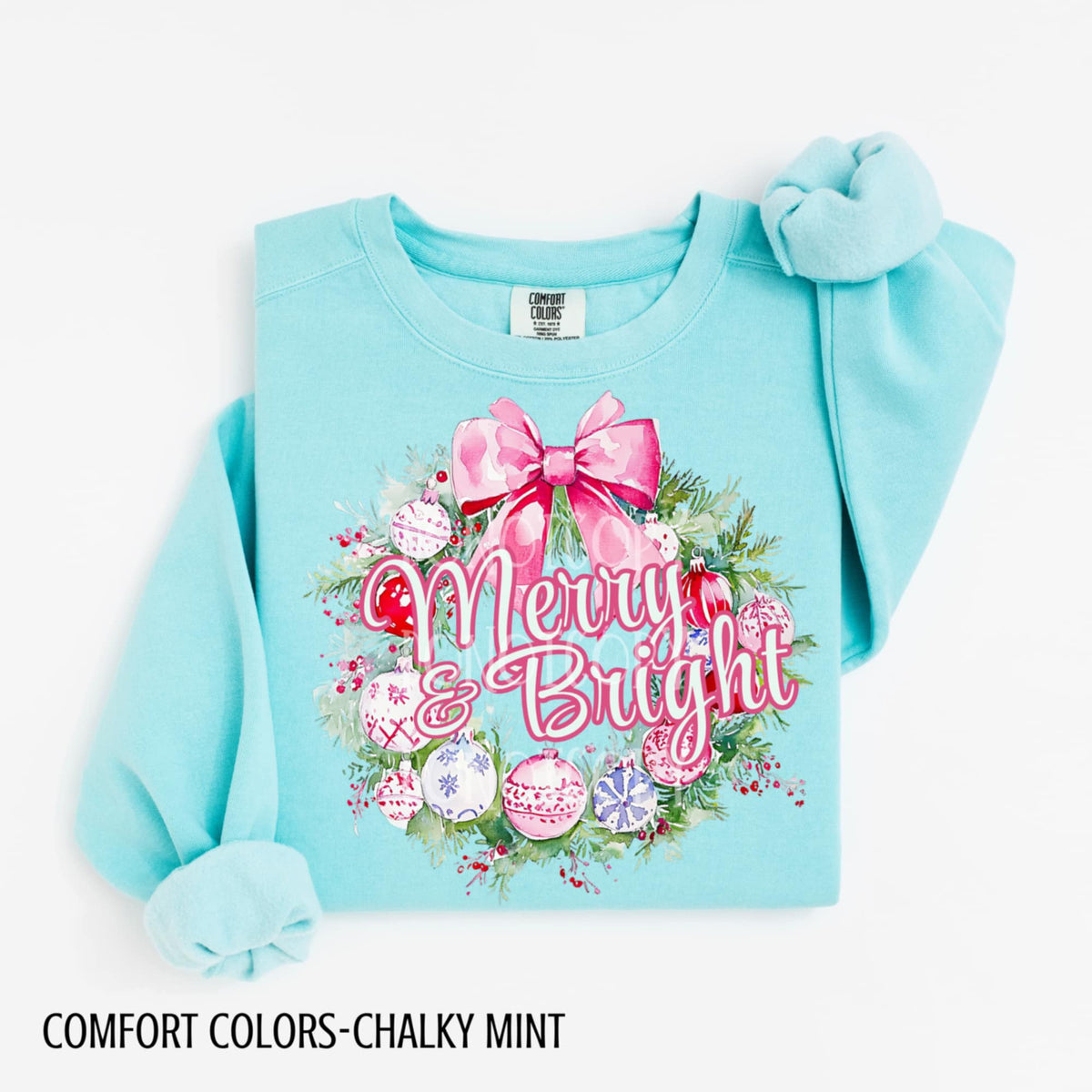 Merry & Bright Wreath CSG DTF transfer