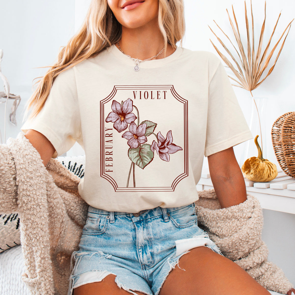 February violet birth flower 95087 DTF transfer