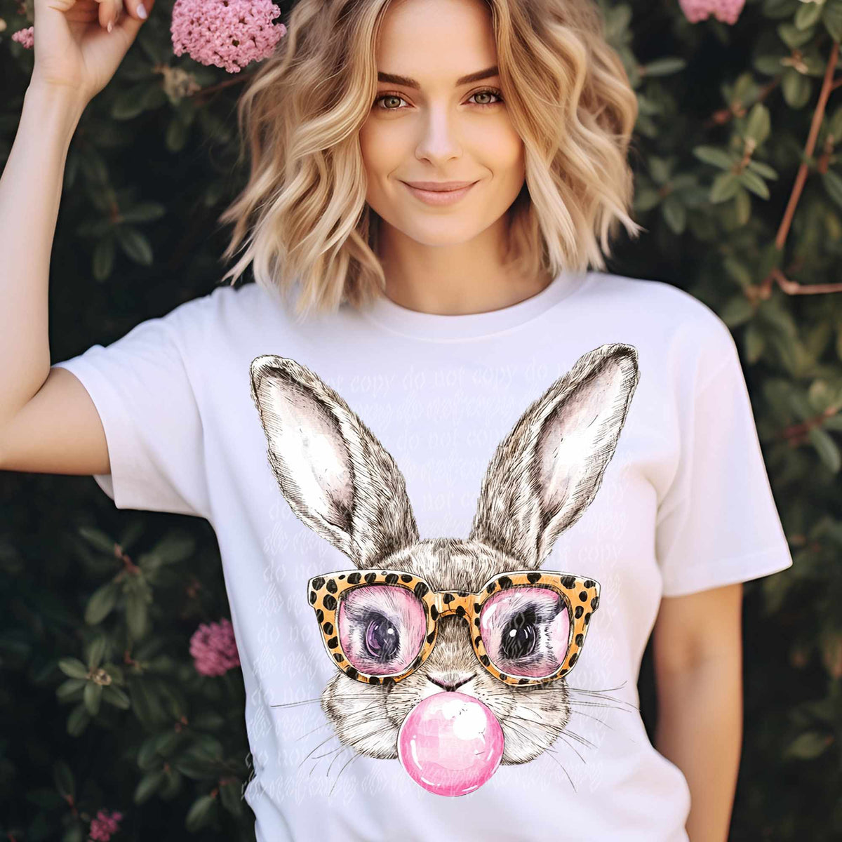 Easter bunny leopard glasses (TTD) 84436 DTF transfer