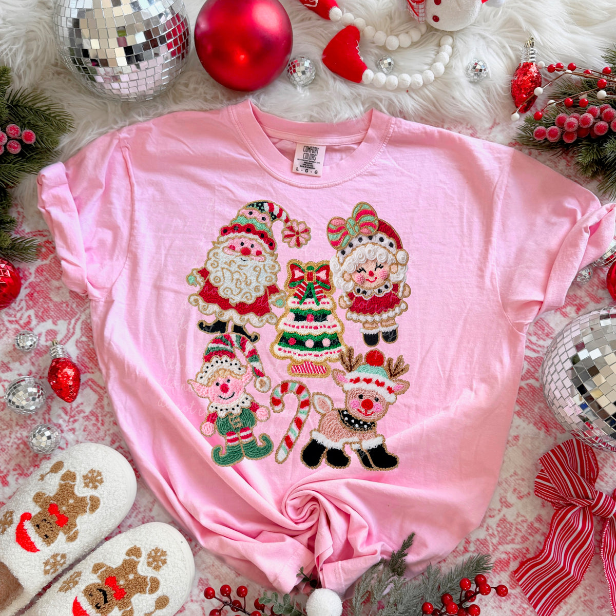 Santa Mrs Claus elf and reindeer sunday special DTF transfer