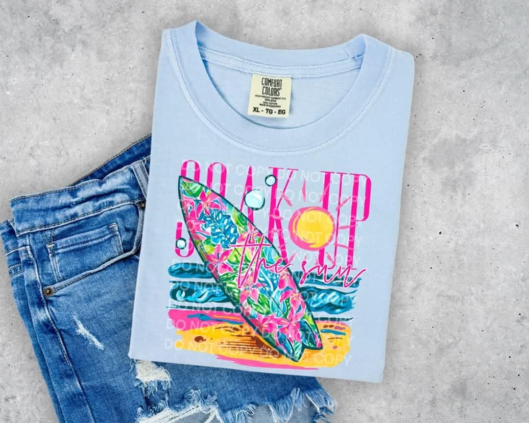 Soak up the sun surf board (SCG) 97740 DTF transfer