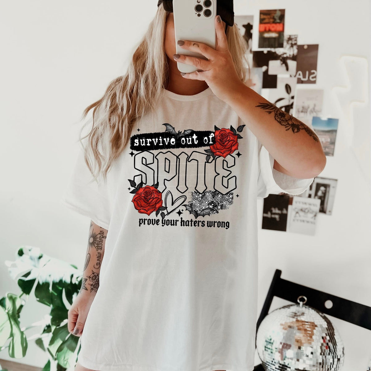 Surviving out of spite black CSC DTF Transfer